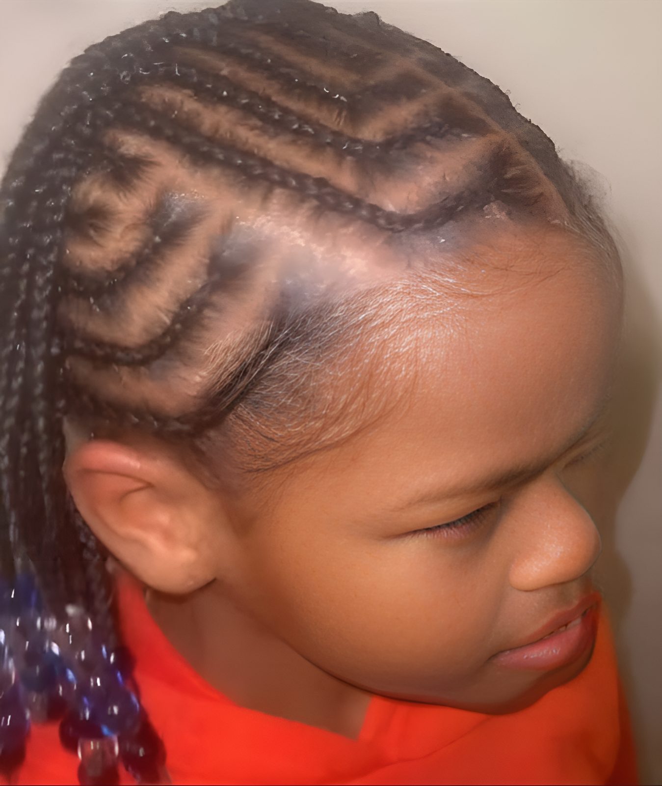 Beaded cornrow pattern braided by Egypt